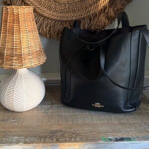 Coach Hadley Tote Bag In Leather/Gold/Black CV996 EUC